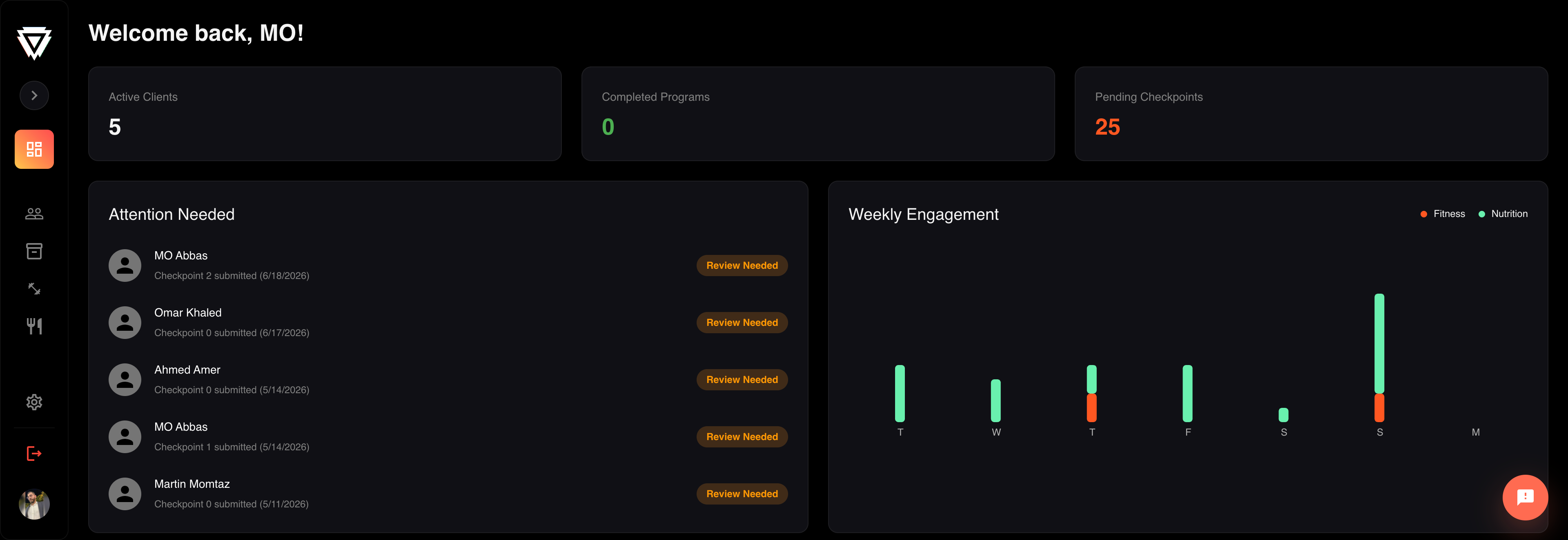 GRIND coach web platform showing athlete management, program builder and performance overview